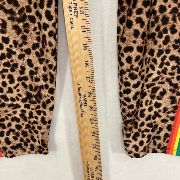 New Torrid size 4X Platinum Leopard Print & Rainbow Side Stripe Liquid Leggings - Picture 6 of 9
